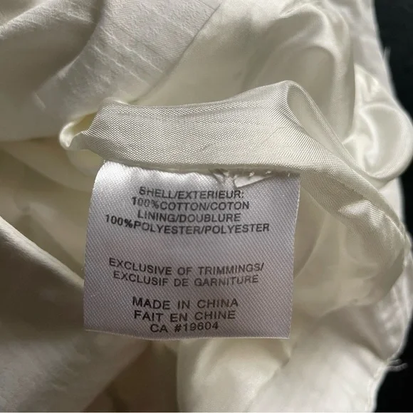 Y2K Vintage Costa Blanca Short Sleeve Blazer White 100% Cotton Size 6 Small - Picture 8 of 8